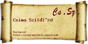 Csima Szilárd névjegykártya