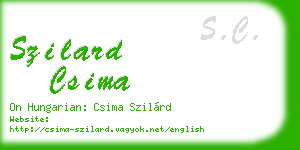 szilard csima business card