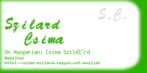 szilard csima business card